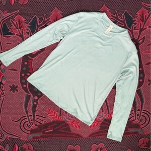 Mint Ribbed Crew Neck Top - M